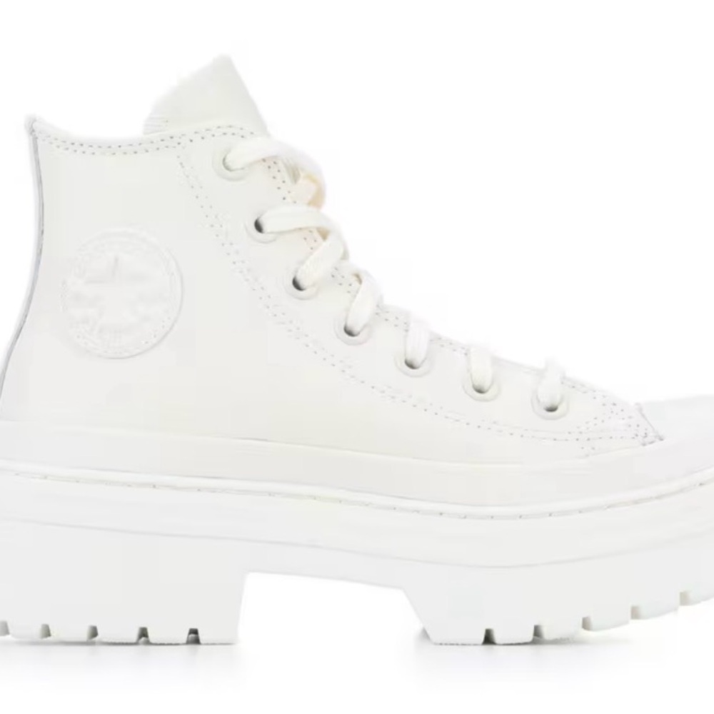 Converse Chuck Taylor Lugged Heel Leather Egret Sneakers Sz 7